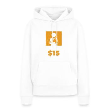 Broken Arm Story 15 $ pour le malheureux - Sweat à capuche Premium bio Femme - blanc - Devant - Julia (174cm)