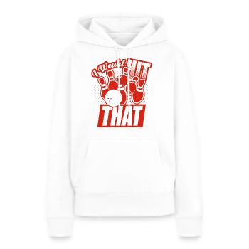 Je frapperais ce drôle de bowling retro bowler - Sweat à capuche Premium bio Femme - blanc - Devant - Julia (174cm)