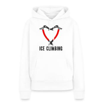 Ich Liebe Eisklettern Eiskletterer Eispickel - Frauen Premium Bio Hoodie - Weiß - Vorne - Julia (174cm)