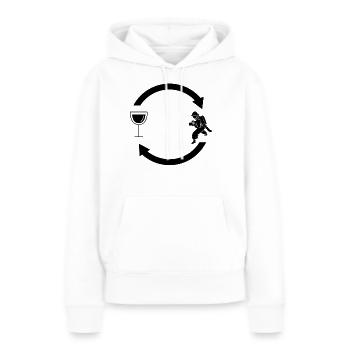 Flèches de chargement de vin et pompiers - - Sweat à capuche Premium bio Femme - blanc - Devant - Julia (174cm)
