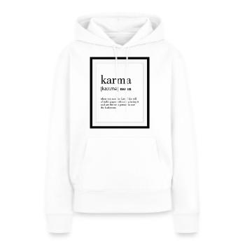 KARMA - Sweat à capuche Premium bio Femme - blanc - Devant - Julia (174cm)