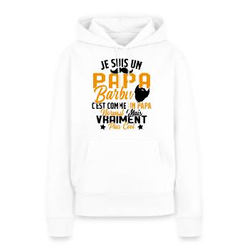 Papa Barbu Humour Cadeau Fête des Pères - Sweat à capuche Premium bio Femme - blanc - Devant - Julia (174cm)