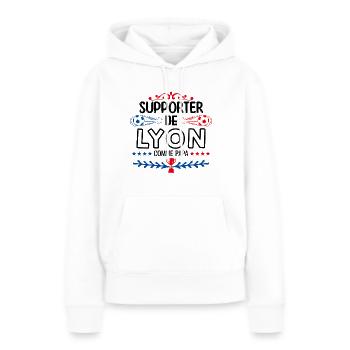 supporteur de Lyon - football lyon | fan de lyon. - Sweat à capuche Premium bio Femme - blanc - Devant - Julia (174cm)