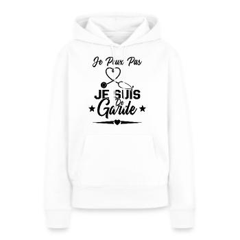 Je Peux Pas Je Suis De Garde Drôle Infirmier - Sweat à capuche Premium bio Femme - blanc - Devant - Julia (174cm)