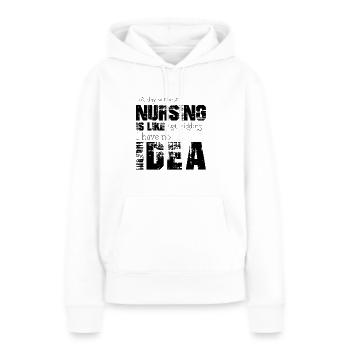 Allaitement - Sweat à capuche Premium bio Femme - blanc - Devant - Julia (174cm)