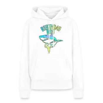 Geburtstagskind - Hai-Thema - Frauen Premium Bio Hoodie - Weiß - Vorne - Julia (174cm)