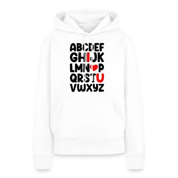 ABC I Love You - Sweet Alphabet - Women’s Premium Organic Hoodie - white - Front - Julia (174cm)