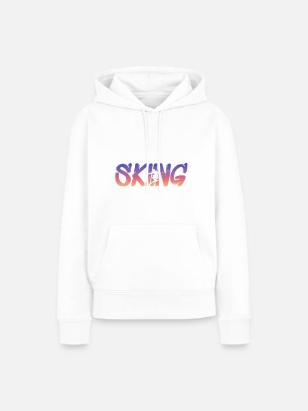 skiing ski ski fahren - Frauen Premium Bio Hoodie - Weiß