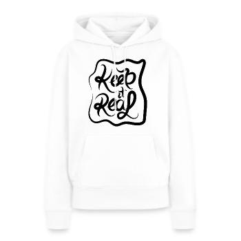 KEEP IT REAL - Women’s Premium Organic Hoodie - white - Front - Julia (174cm)