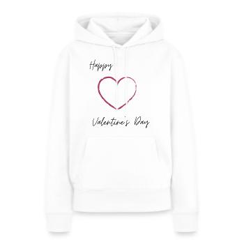 Happy Valentines Day Valentinstag - Frauen Premium Bio Hoodie - Weiß - Vorne - Julia (174cm)