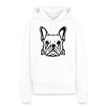 Hundekopf Französiche Bulldogge - Frauen Premium Bio Hoodie - Weiß - Vorne - Julia (174cm)