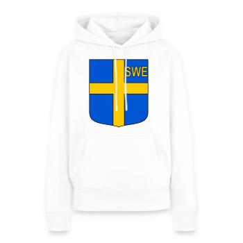 ENG-Schild - Frauen Premium Bio Hoodie - Weiß - Vorne - Julia (174cm)