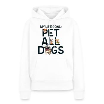 Mein Lebensziel ist es, alle Hunde zu streicheln - Frauen Premium Bio Hoodie - Weiß - Vorne - Julia (174cm)