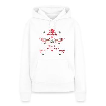 Feliz Navidad Weihnachten - Frauen Premium Bio Hoodie - Weiß - Vorne - Julia (174cm)