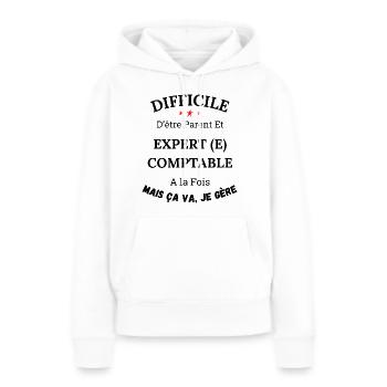 Es ist schwer, ein Elternteil und ein Buchhalter zu sein - Frauen Premium Bio Hoodie - Weiß - Vorne - Julia (174cm)