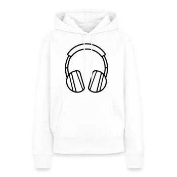 casque audio gaming - Sweat à capuche Premium bio Femme - blanc - Devant - Julia (174cm)