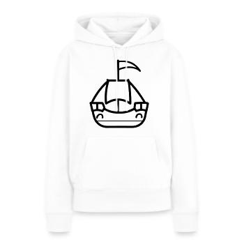 Bateau pirate - Sweat à capuche Premium bio Femme - blanc - Devant - Julia (174cm)