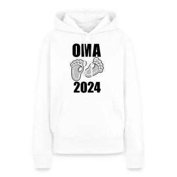 Oma 2024 - Frauen Premium Bio Hoodie - Weiß - Vorne - Julia (174cm)