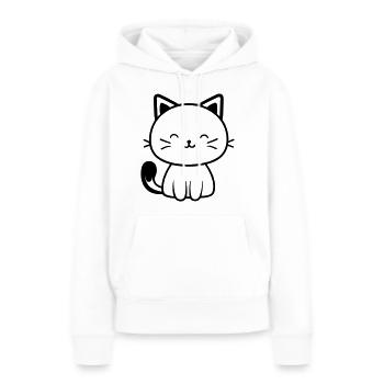 chaton - Sweat à capuche Premium bio Femme - blanc - Devant - Julia (174cm)