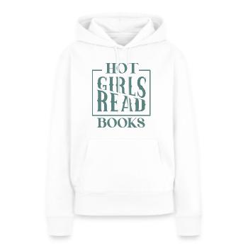Livres Hot Girls - Sweat à capuche Premium bio Femme - blanc - Devant - Julia (174cm)