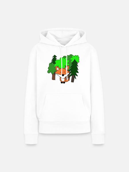 Fuchs im Wald - Frauen Premium Bio Hoodie - Weiß