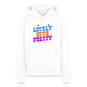 Lovely cute pretty - Frauen Premium Bio Hoodie - Weiß - Vorne - Julia (174cm)