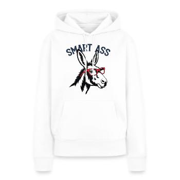 Cul intelligent - Sweat à capuche Premium bio Femme - blanc - Devant - Julia (174cm)