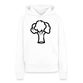 brocoli - Sweat à capuche Premium bio Femme - blanc - Devant - Julia (174cm)