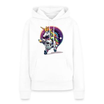 Rainbowunicorn dans l’armure astro - Sweat à capuche Premium bio Femme - blanc - Devant - Julia (174cm)