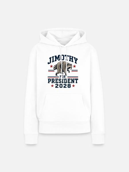 Jimothy zum Präsidenten 2028 - Frauen Premium Bio Hoodie - Weiß