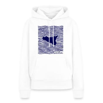 Sicile, Italie, Méditerranée - Sweat à capuche Premium bio Femme - blanc - Devant - Julia (174cm)