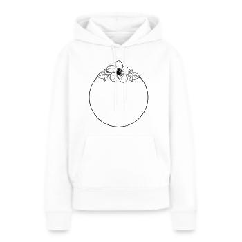 Hibiscus Boho Fleur peinte à la main - Sweat à capuche Premium bio Femme - blanc - Devant - Julia (174cm)