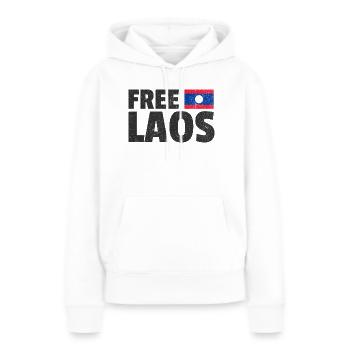 Libérez le Laos : Soutenez la liberté du Laos - Sweat à capuche Premium bio Femme - blanc - Devant - Julia (174cm)