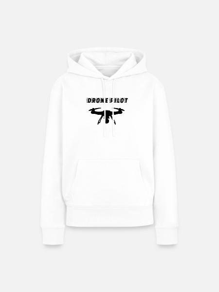 DRONE: Piloto de drones - Sudadera con capucha prémium ecológica para mujer - blanco