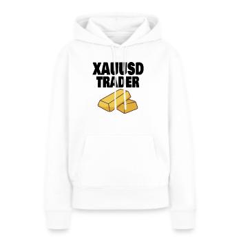 Gold Trader Forex Trader XAUUSD Trader - Sweat à capuche Premium bio Femme - blanc - Devant - Julia (174cm)
