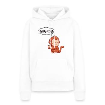 HUG ME süßer Affe Liebe - Frauen Premium Bio Hoodie - Weiß - Vorne - Julia (174cm)