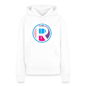 Abréviation R | Point R | Nom R | | R lumineux Été - Sweat à capuche Premium bio Femme - blanc - Devant - Julia (174cm)