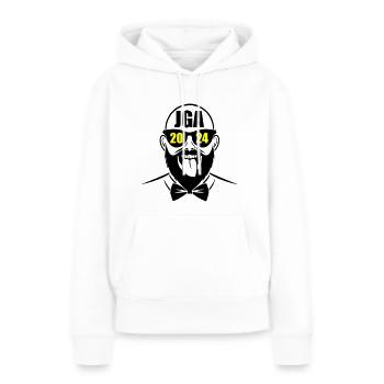 Enterrement de vie de garçon 2024 Enterrement de vie de garçon - Sweat à capuche Premium bio Femme - blanc - Devant - Julia (174cm)