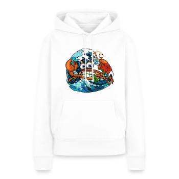 « Cancer » - Sweat à capuche Premium bio Femme - blanc - Devant - Julia (174cm)
