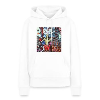 Das farbige Fenster - Frauen Premium Bio Hoodie - Weiß - Vorne - Julia (174cm)