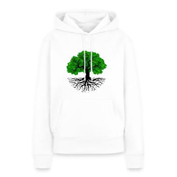 Conservation de la nature Terre Mère Nature Environnement Arbre - Sweat à capuche Premium bio Femme - blanc - Devant - Julia (174cm)