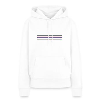 Corée - Corée du Sud couleurs rayures - Sweat à capuche Premium bio Femme - blanc - Devant - Julia (174cm)
