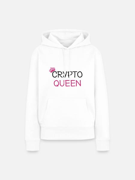 Crypto Queen - Frauen Premium Bio Hoodie - Weiß