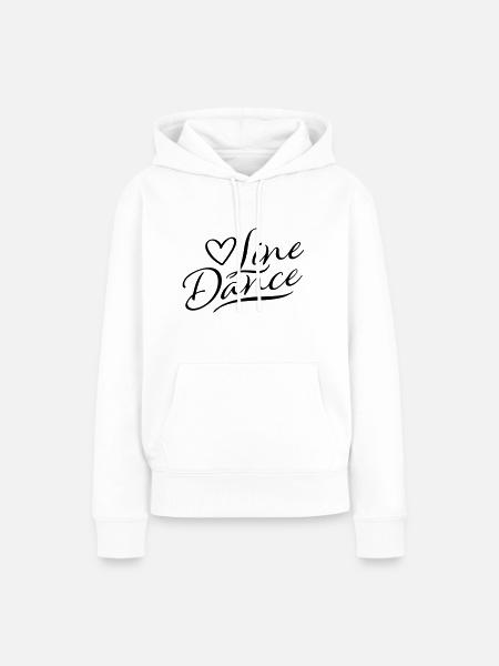 LOVE LINE DANCE - Frauen Premium Bio Hoodie - Weiß