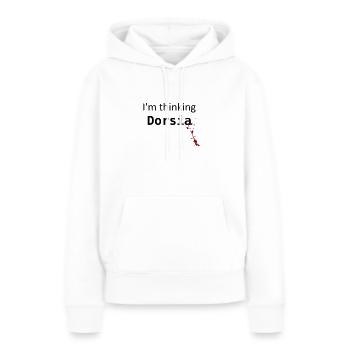 I'm thinking Dorsia - Frauen Premium Bio Hoodie - Weiß - Vorne - Julia (174cm)