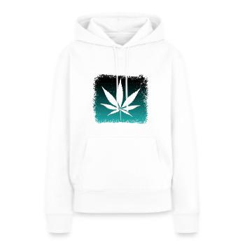 Ganja Weed Kiffen - Frauen Premium Bio Hoodie - Weiß - Vorne - Julia (174cm)