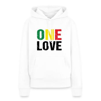 One Love Reggae Musik Jamaica - Frauen Premium Bio Hoodie - Weiß - Vorne - Julia (174cm)