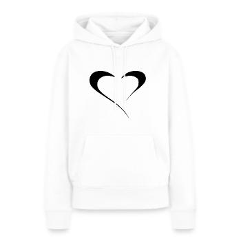 Herzhaft Geteilt - Frauen Premium Bio Hoodie - Weiß - Vorne - Julia (174cm)