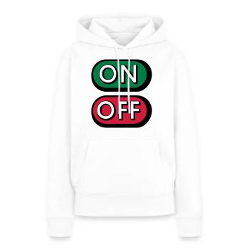 On Off Buttons - Sweat à capuche Premium bio Femme - blanc - Devant - Julia (174cm)