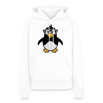 Manchot - Sweat à capuche Premium bio Femme - blanc - Devant - Julia (174cm)